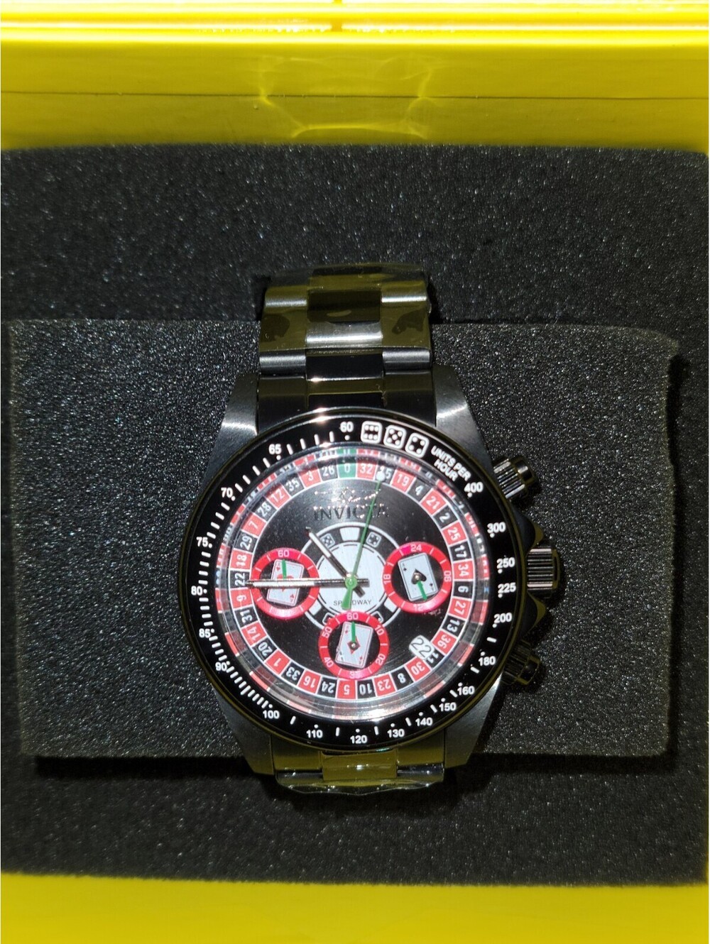 Invicta Speedway 39.5mm Roulette Casino Chronograph 44646 Black Dial Men's Watch
